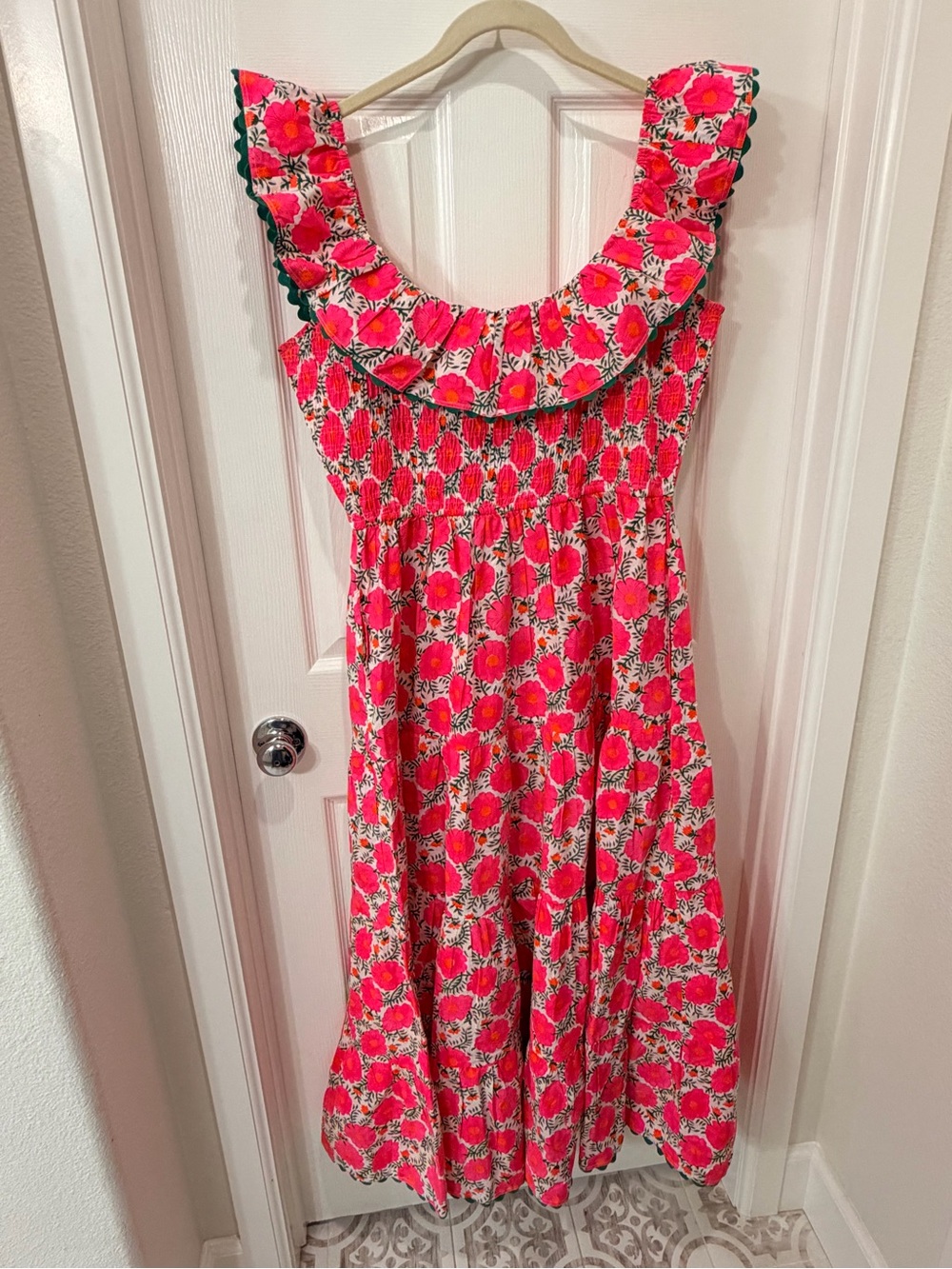 Pink City Prints Pink Floral Ruffled Sundress